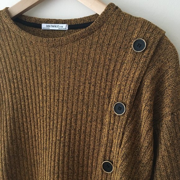 SOLD Zara Button Ribbed Sweater - Picture 3 of 7